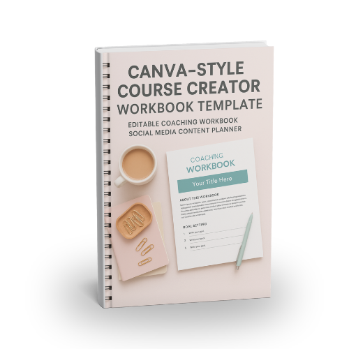 Canva-Style Course Creator Workbook Template | Editable Coaching Workbook | Social Media Content Planner
